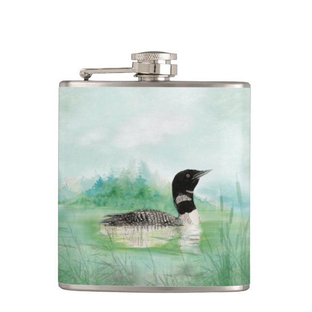 Cantil Watercolor Loon Wilderness Bird Nature Art (Frente)