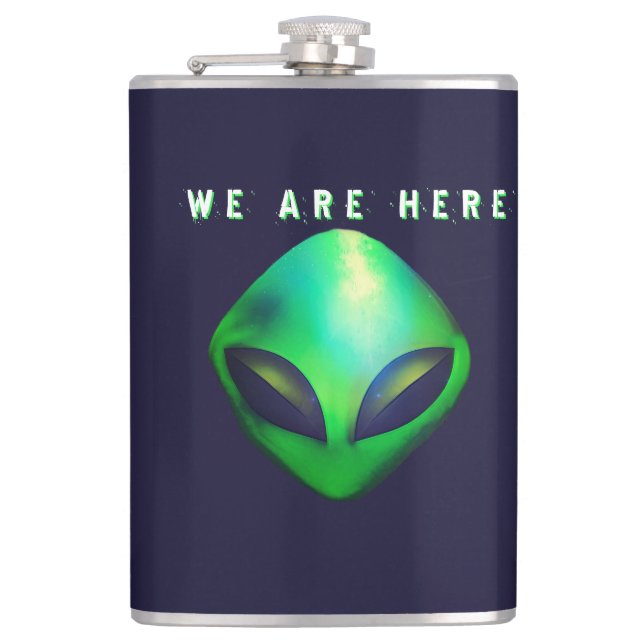 Cantil "We Are Here" Green Alien head (Frente)