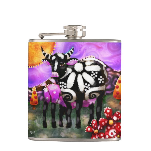 Cantil Whimsical Abstract Momma & Baby Cow Funky Farm (Frente)