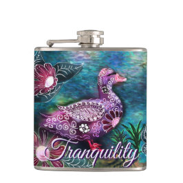 Cantil Whimsical Floral Duck Purple Teal Personalized
