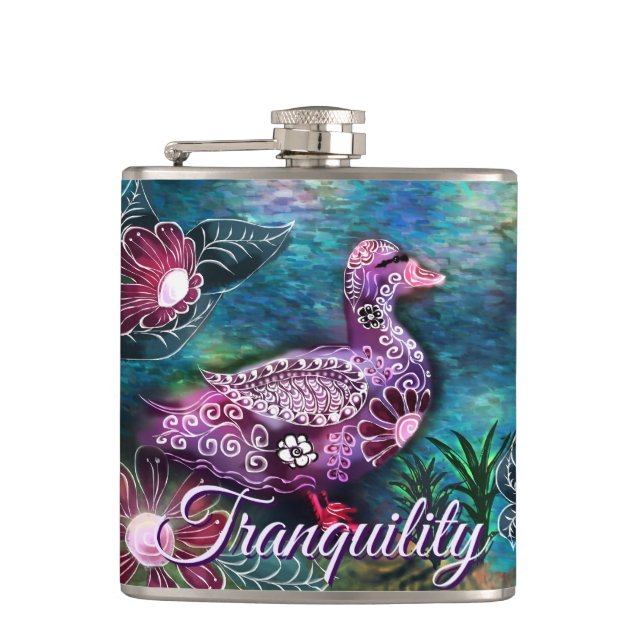 Cantil Whimsical Floral Duck Purple Teal Personalized (Frente)