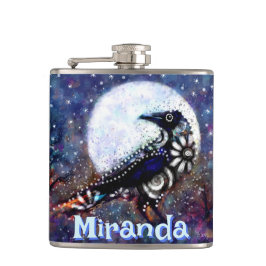 Cantil Whimsical Raven Moon Floral Personalizado