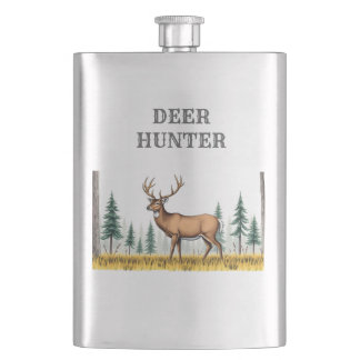 Cantil Whitetail Deer No Campo Hunter Flask