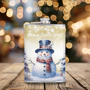 Cantil Winter Forest Snowman Natal   DOURADO