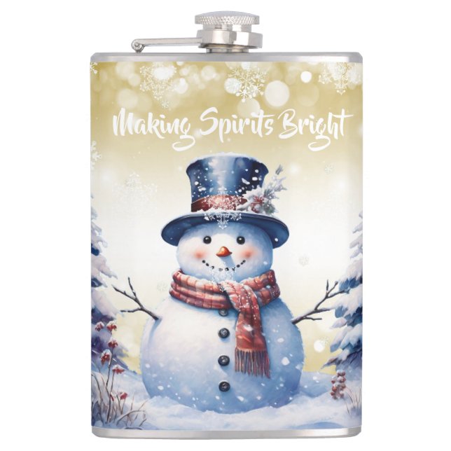 Cantil Winter Forest Snowman Natal | DOURADO (Frente)