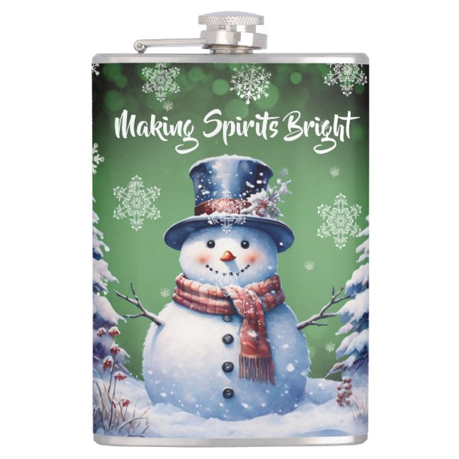 Cantil Winter Forest Snowman Natal | Verde (Frente)