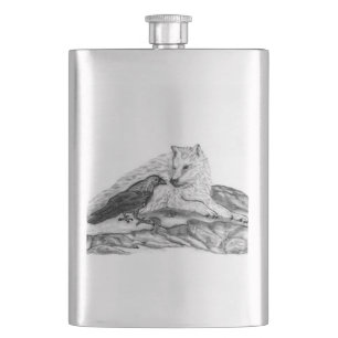 Cantil Wolf e Raven design preto e branco