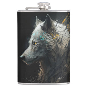 Cantil Wolf Portrait Animal Nature Wildlife Dark Painting