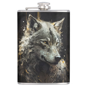 Cantil Wolf Portrait Animal Nature Wildlife Dark Painting