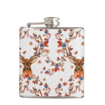 Woodland Deer Vinyl Wrapface Flask