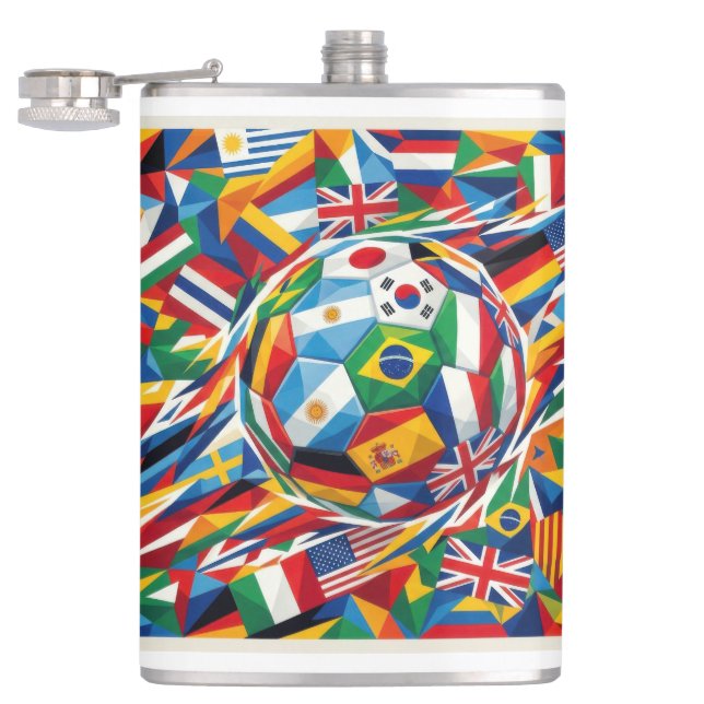 Cantil World Cup 2026 Nations Flag Soccer Ball Glass Mug (Aberto)