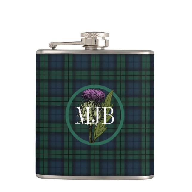 Cantil Xadrez de Black Watch Tartan - Monograma escocês d (Frente)