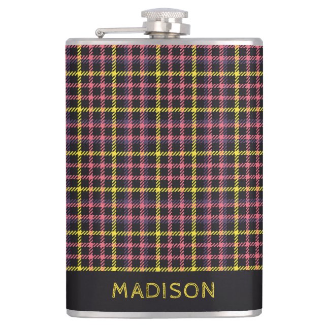 Cantil Xadrez de nome personalizado / Padrão de Tartan (Frente)