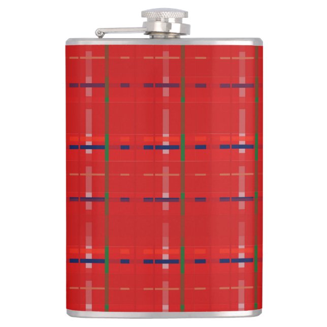 Cantil xadrez em vermelho, ouro, verde, prata e azul (Frente)