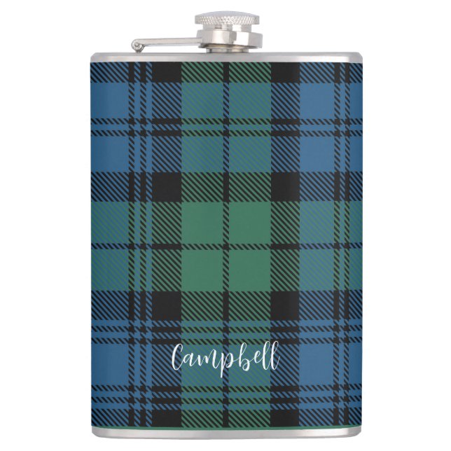 Cantil Xadrez Rústico Script Campbell Tartan Personalizad (Frente)
