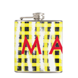 Cantil Yellow Black checkboard add name monograma name le