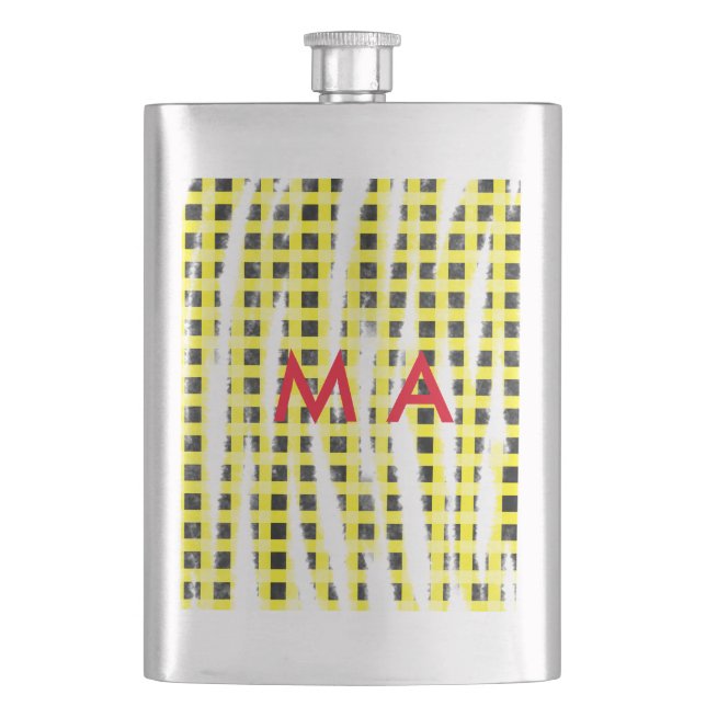 Cantil Yellow Black checkboard add name monograma name le (Frente)