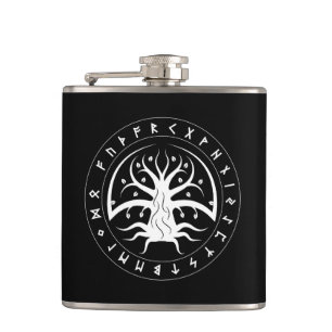 Cantil Yggdrasil Circle Runes Flask (Vinil Wrapped)