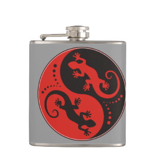 Cantil YIN & YANG Geckos preto vermelho + sua ideia de fu