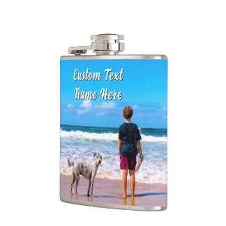 Cantil Your Pet Photo Flask Personalized Text