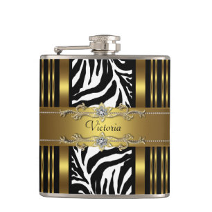 Cantil Zebra Preto e Dourado Elegante