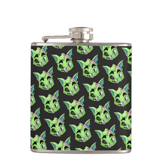 Cantil Zombie Cat Vinyl Wrapper Flask (Frente)