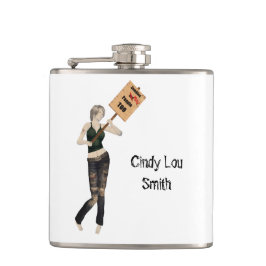 Cantil Zombie Pin Up Girl Protesto Eu Bebo Flask
