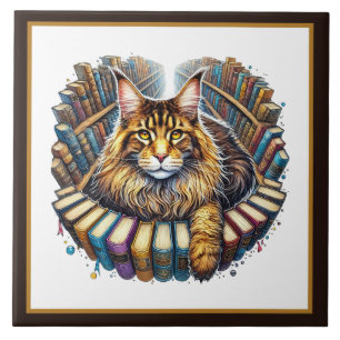 Cantinho de leitura de gato fofo biblioteca amante
