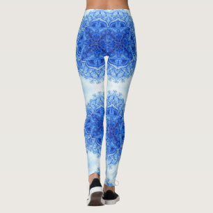 Cantinho de yoga com leggings design da Índia azul