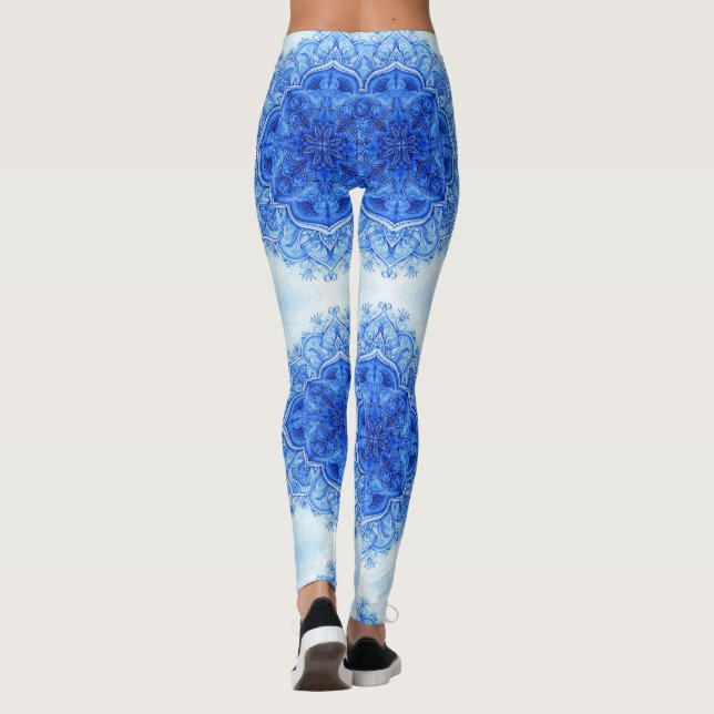 Cantinho de yoga com leggings design da Índia azul (Verso)