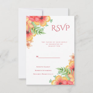 Canto de Aquarela Chic Flores RSVP para Qualquer E