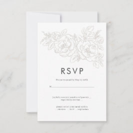 Canto de flor elegante design de RSVP de casamento