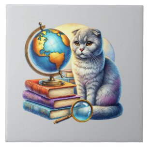Canto de leitura de gato fofo biblioteca amantes d