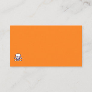 Canto do cartão de visita padrão laranja Skull n B
