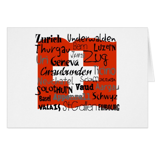 Cantões do cartão da suiça (Frente Horizontal)