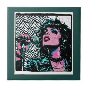 Cantor de Pop Art Amantes de Música Músicos Rosa A