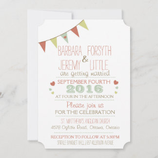Cantos de convite de bandeirolas em estilo Shabby