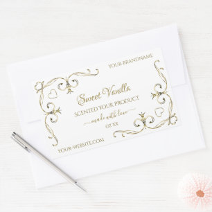 Cantos do Ornamentado Dourado Elegante na etiqueta