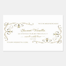 Cantos do Ornamentado Dourado Elegante na etiqueta