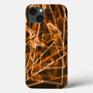 Cantos quadrados e pontos laranja "neon"
