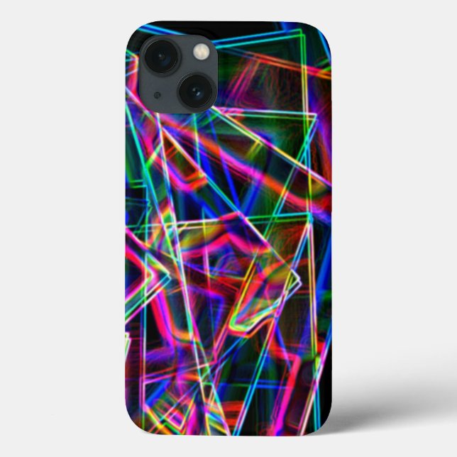 Cantos quadrados na linha e néon colorido (Verso)