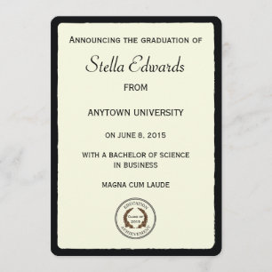 Cantos redondos do anúncio clássico da graduação