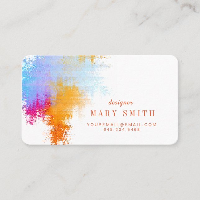 Cantos redondos do cartão de visita do artista (Frente)