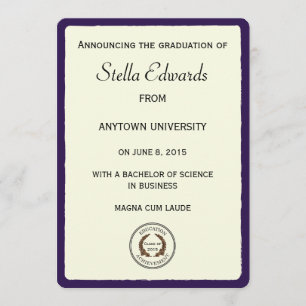 Cantos redondos dos anúncios roxos da graduação