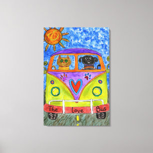 Canvas 24" do cão & do gato x 36"