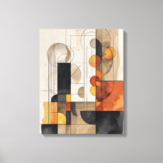 Canvas Abstrato de Bauhaus Watercolor (Frente)