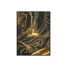 Canvas Abstrato de Fluxo de ouro Wall Art