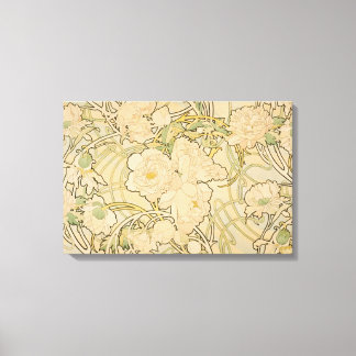 Canvas Alphonse Mucha Peonies Peony Rosas