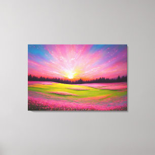 Canvas amarela Primavera cor-de-rosa colorida