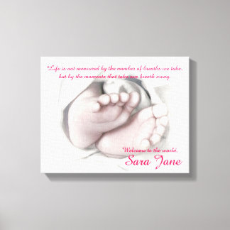 Canvas artística de Pés-Bebês "Bem-vindo, Bebê"